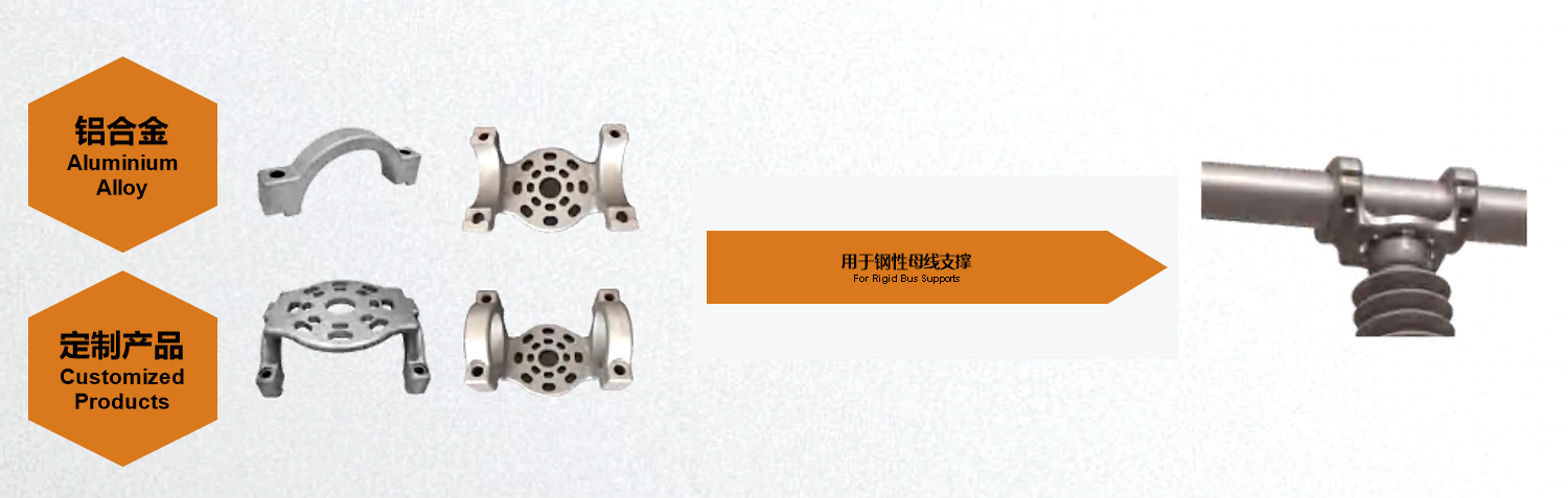 Aluminium alloy customized products for rigid bus supports application